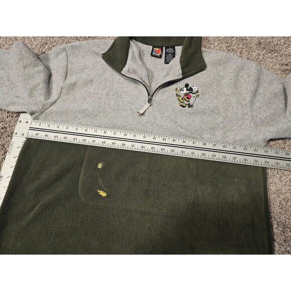 Vintage Mickey Mouse Disney Fleece Pullover 1/4 Zip Pocket Mens Large Embroidery - Picture 5 of 7